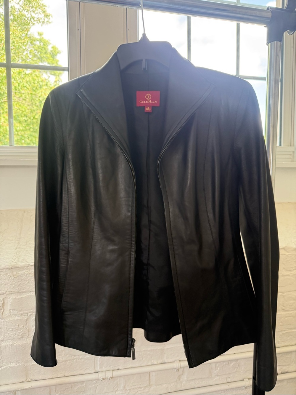 Cole Haan Lamb Leather Leather Jacket